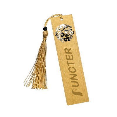 Gold Clouded Metal Bookmark With Tassel Spike Book Mark